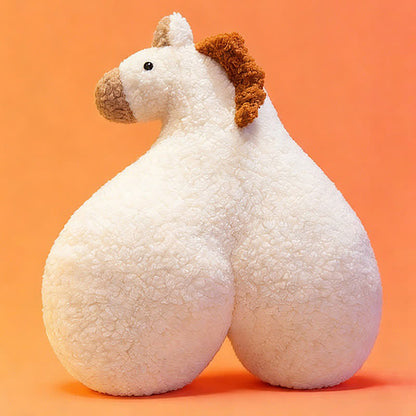 Creative "Horse Butt" Sherpa Plush Pillow