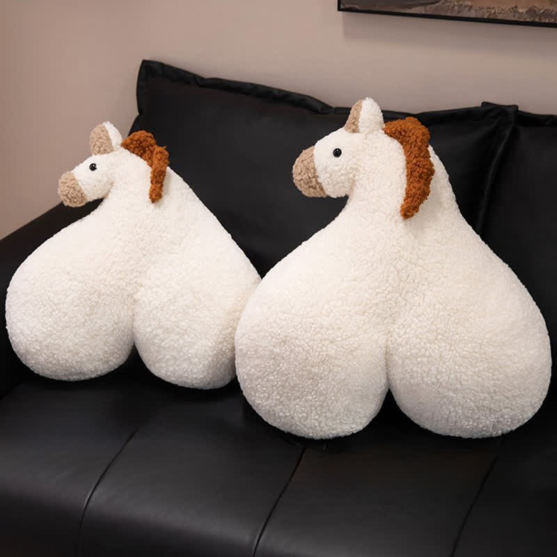 Creative "Horse Butt" Sherpa Plush Pillow