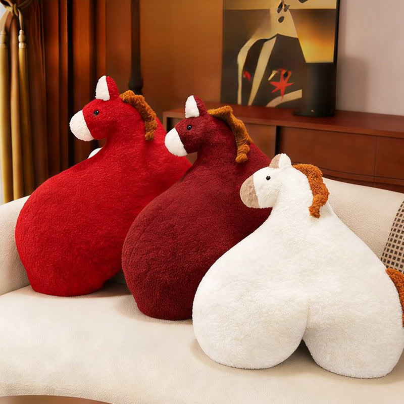 Creative "Horse Butt" Sherpa Plush Pillow