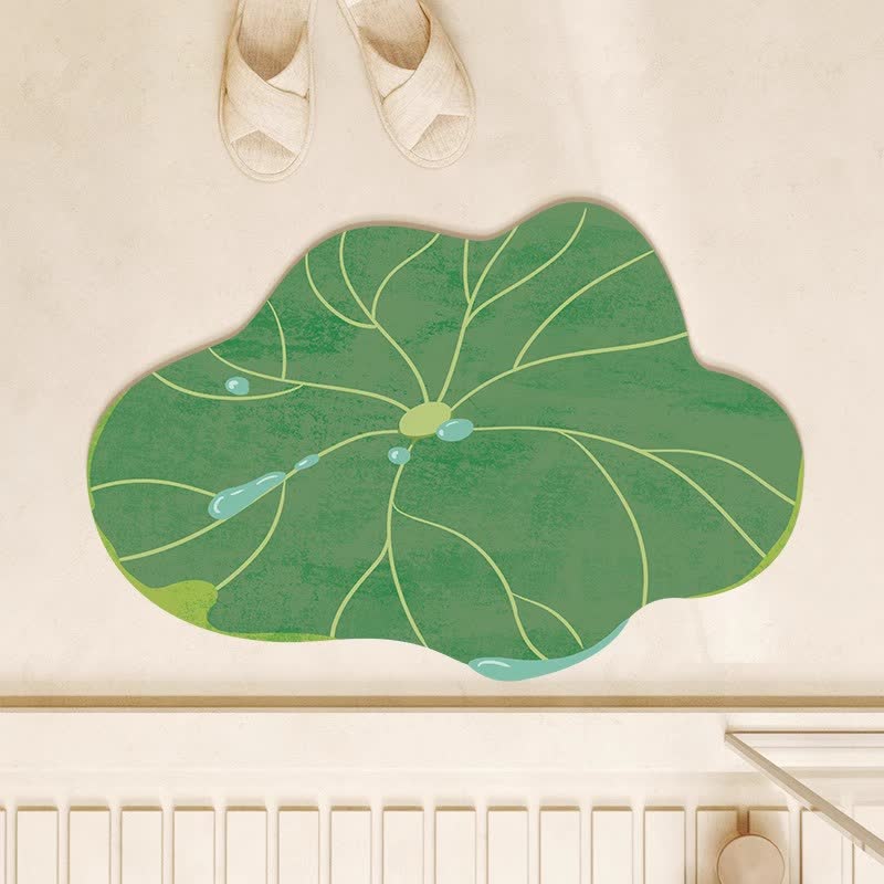 Rustic Water Drop Lotus Leaf Mat
