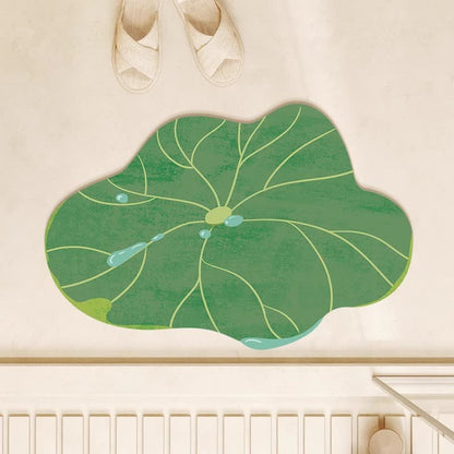 Rustic Water Drop Lotus Leaf Mat