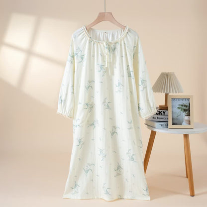 Bellflower Floral Cotton Gauze Nightgown