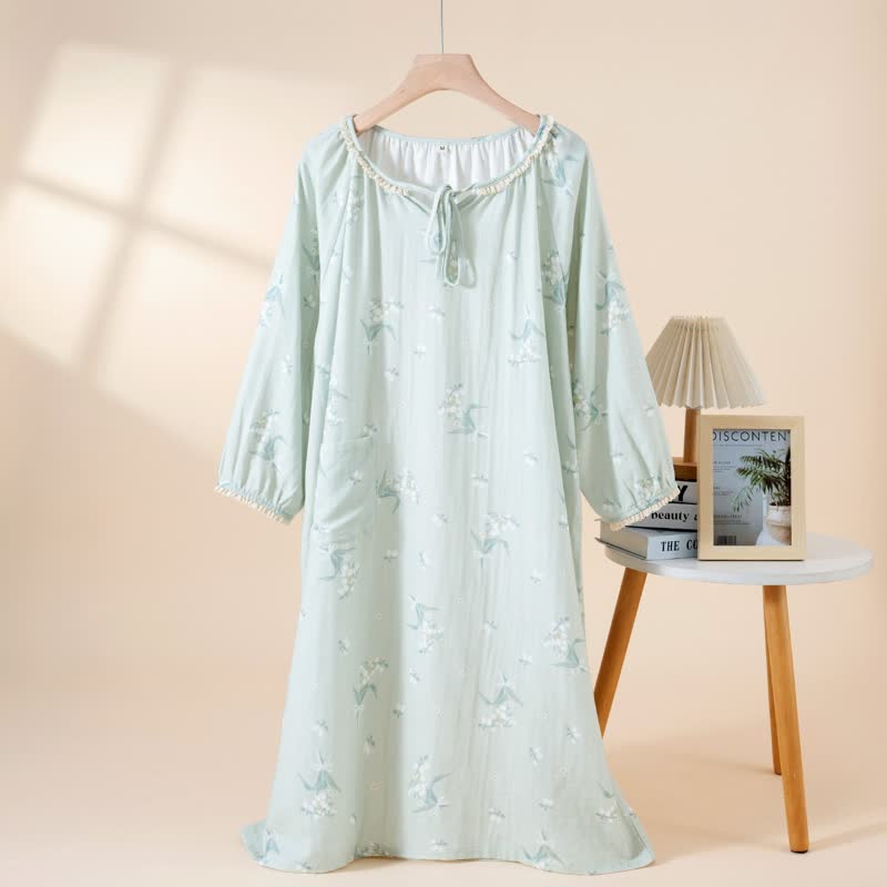 Bellflower Floral Cotton Gauze Nightgown