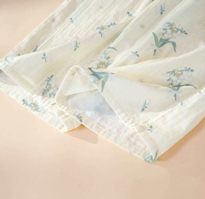 Bellflower Floral Cotton Gauze Pajama Set