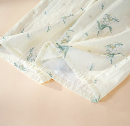 Bellflower Floral Cotton Gauze Pajama Set
