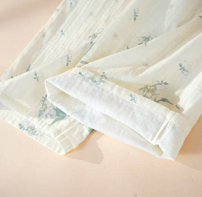 Bellflower Floral Cotton Gauze Pajama Set