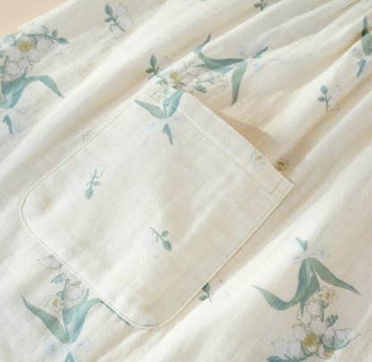 Bellflower Floral Cotton Gauze Pajama Set
