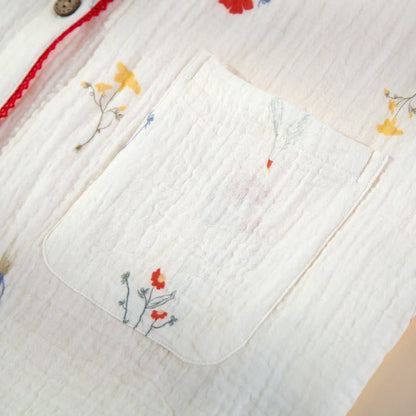 Country Floral Cotton Gauze Pajama Set