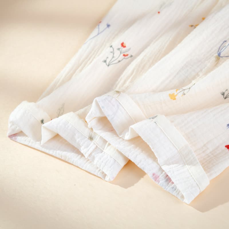 Country Floral Cotton Gauze Pajama Set
