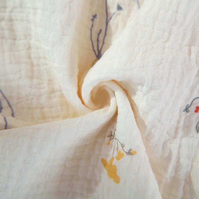 Country Floral Cotton Gauze Pajama Set