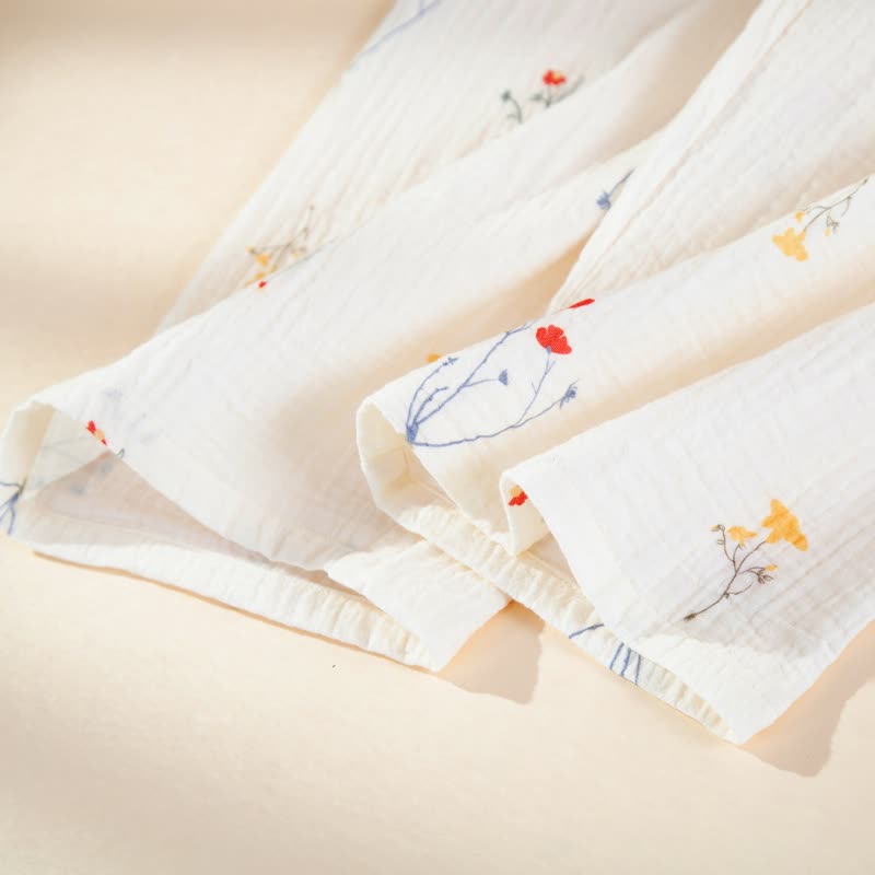 Country Floral Cotton Gauze Pajama Set