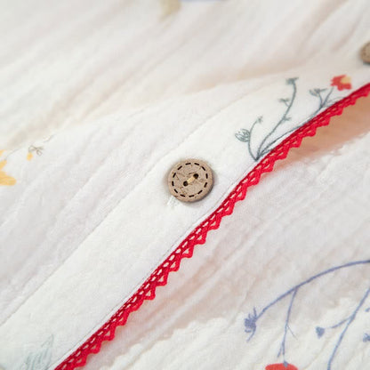 Country Floral Cotton Gauze Pajama Set