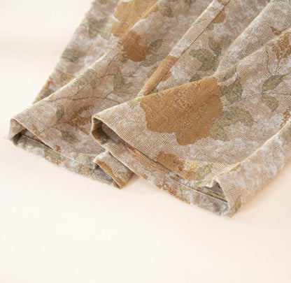 Vintage Floral Mandarin Collar Cotton Pajama Set