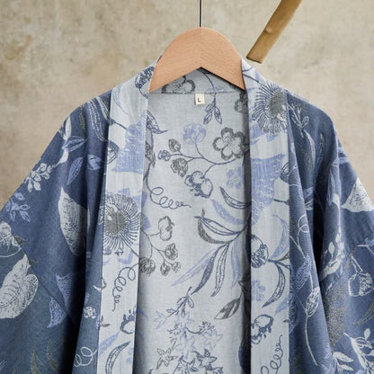 Pastoral Leaf Cotton Gauze Kimono Robe
