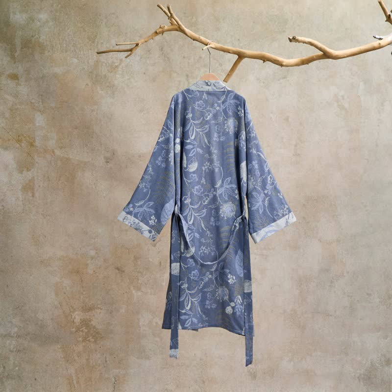Pastoral Leaf Cotton Gauze Kimono Robe