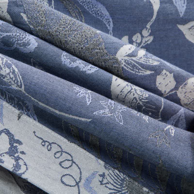 Pastoral Leaf Cotton Gauze Kimono Robe