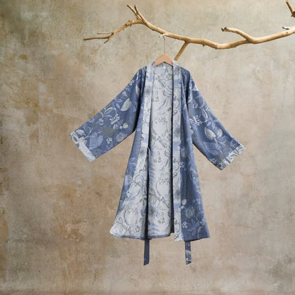 Pastoral Leaf Cotton Gauze Kimono Robe