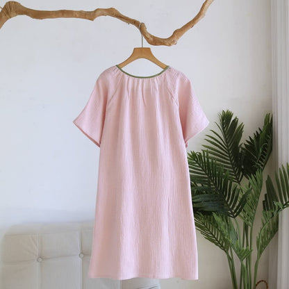Minimalist Oriental Style Cotton Gauze Nightdress