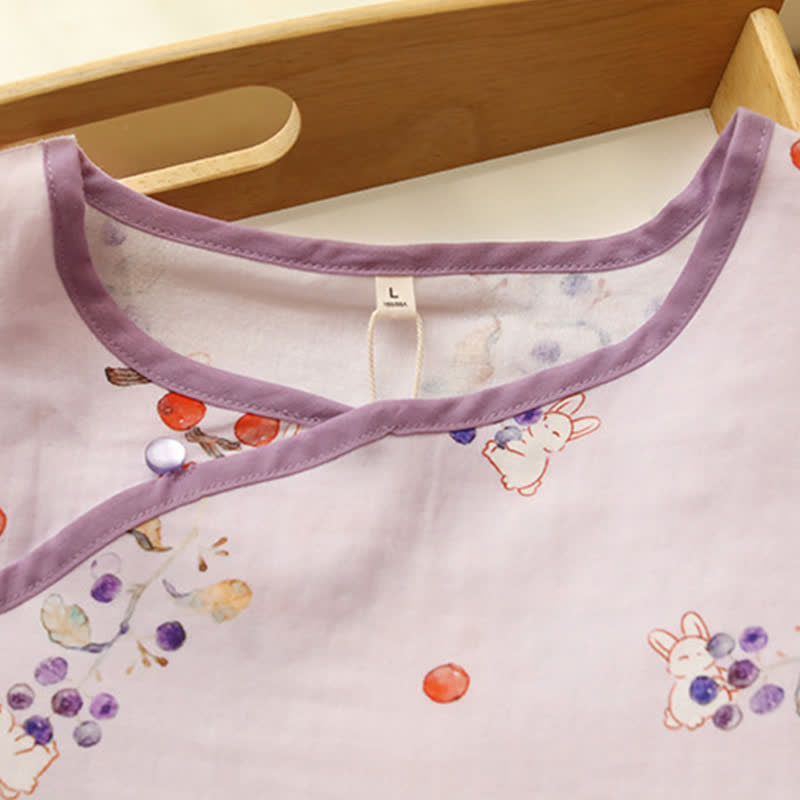 Rabbit & Berry Cotton Gauze Nightdress