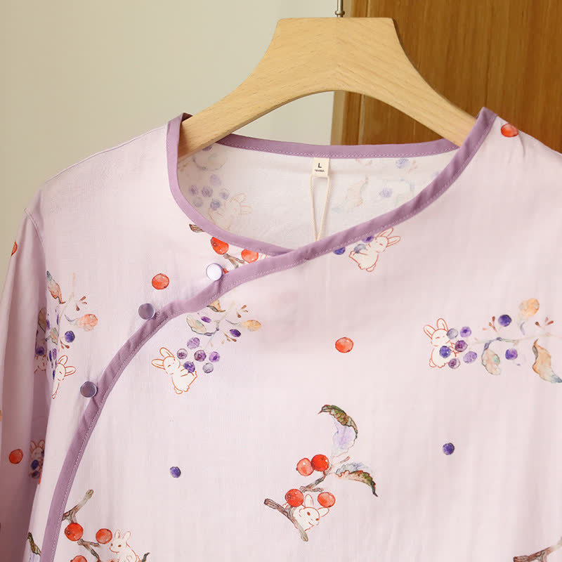 Rabbit & Berry Cotton Gauze Nightdress