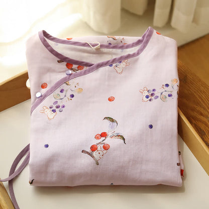 Rabbit & Berry Cotton Gauze Nightdress