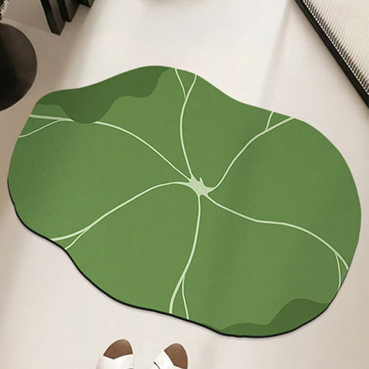 Botanical Lotus Leaf Anti-slip Bath Mat Bath Mat Carpets Doormat Floor Mat Green Lotus Leaf Mat newin260128 Non-slip Rug