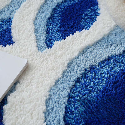 3D Ocean Wave Tufted Bath Rug
