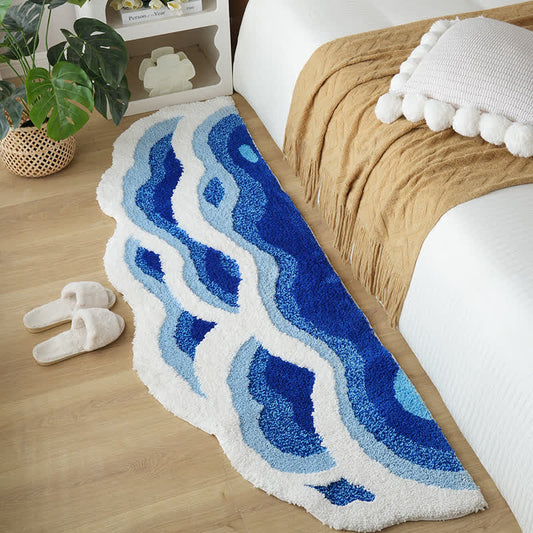 3D Ocean Wave Tufted Bath Rug
