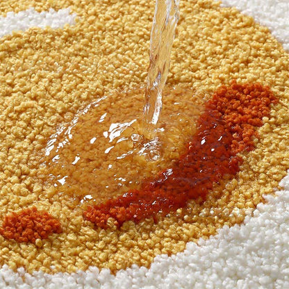 Fried Egg Shaped Flocked Rug