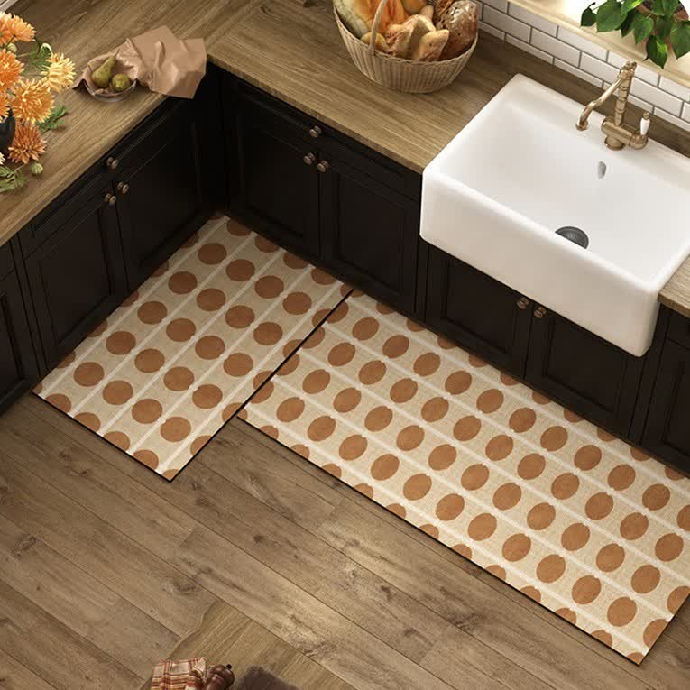 Diatom Mud Circle & Line Kitchen Rug