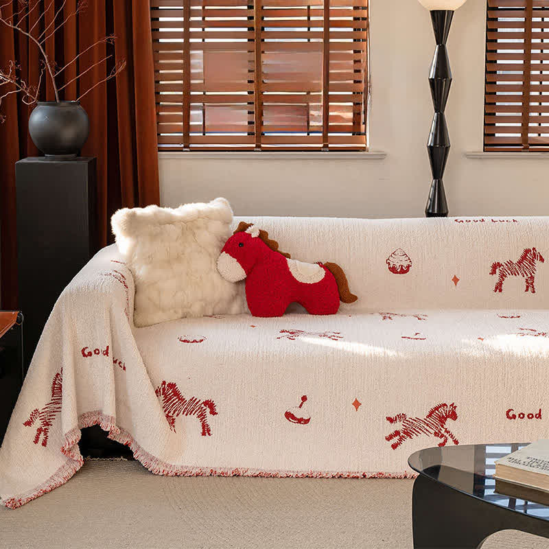 New Year Lucky Horse Sofa Protector