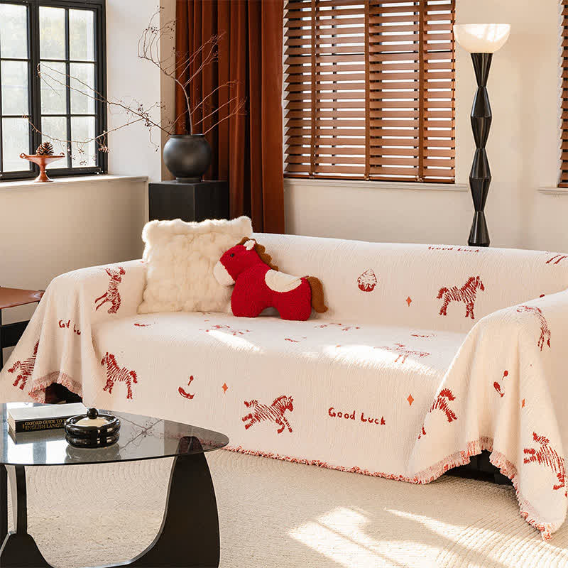 New Year Lucky Horse Sofa Protector