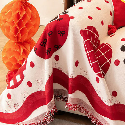 Anti-Slip Zodiac Horse Chenille Couch Throw