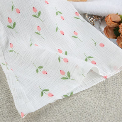 Tulip Pattern Cotton Short Pajama Robe