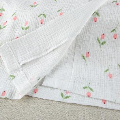 Tulip Pattern Cotton Short Pajama Robe