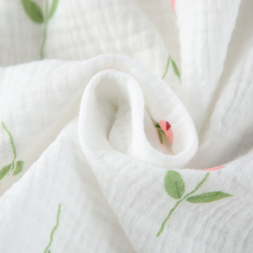 Tulip Pattern Cotton Short Pajama Robe