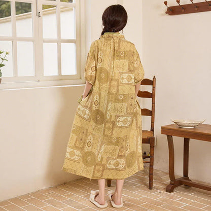 Ethnic Style Ruffled Collar Side-Tie Nightgown