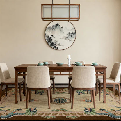 Chinese Style Classical Dragon Motif Area Rug