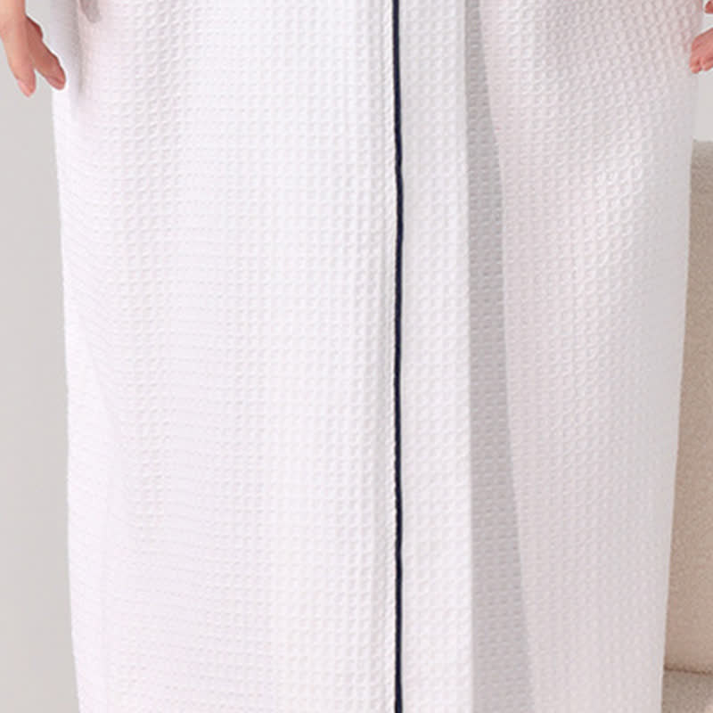 Minimalist Cotton Waffle Texture Bath Robe