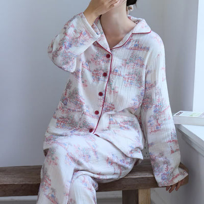 Oriental Artistic Tree Cotton Gauze Loungewear