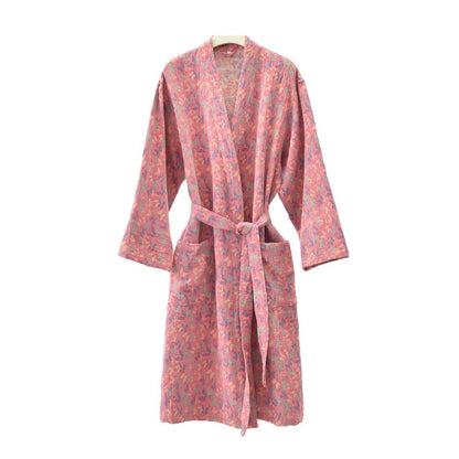 Butterfly Jacquard Cotton Gauze Kimono Robe