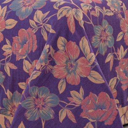 Purple Floral Double Gauze Cotton Bedding Set(4PCS)
