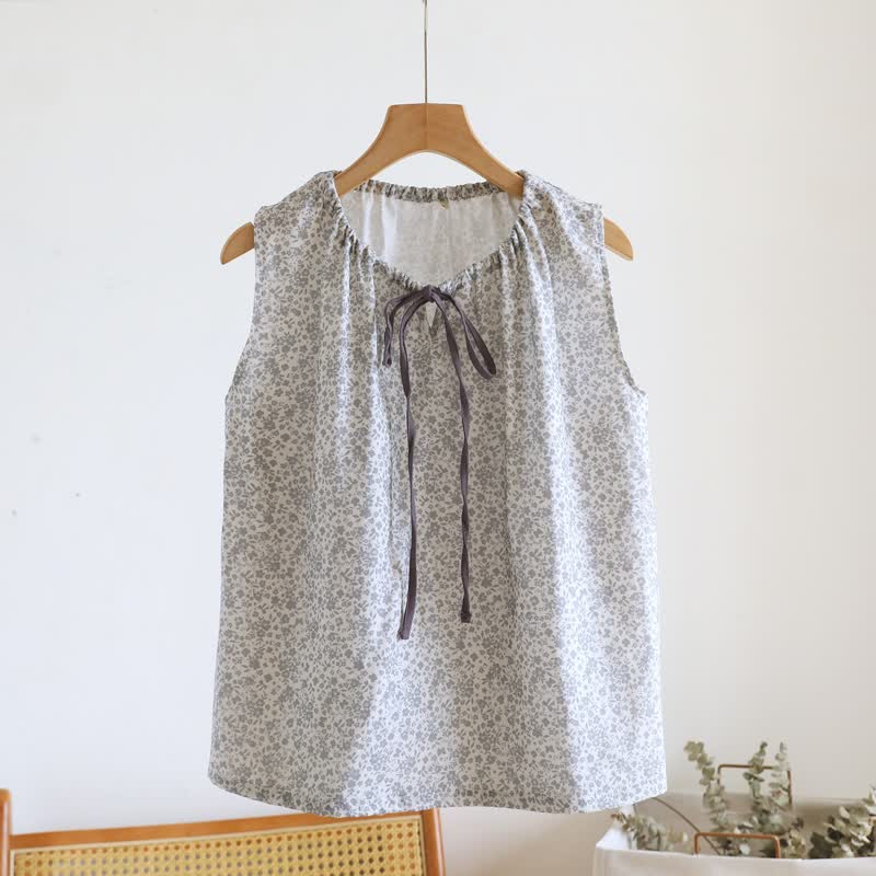 Ditsy Floral Cotton Tank & Shorts Pajama Set