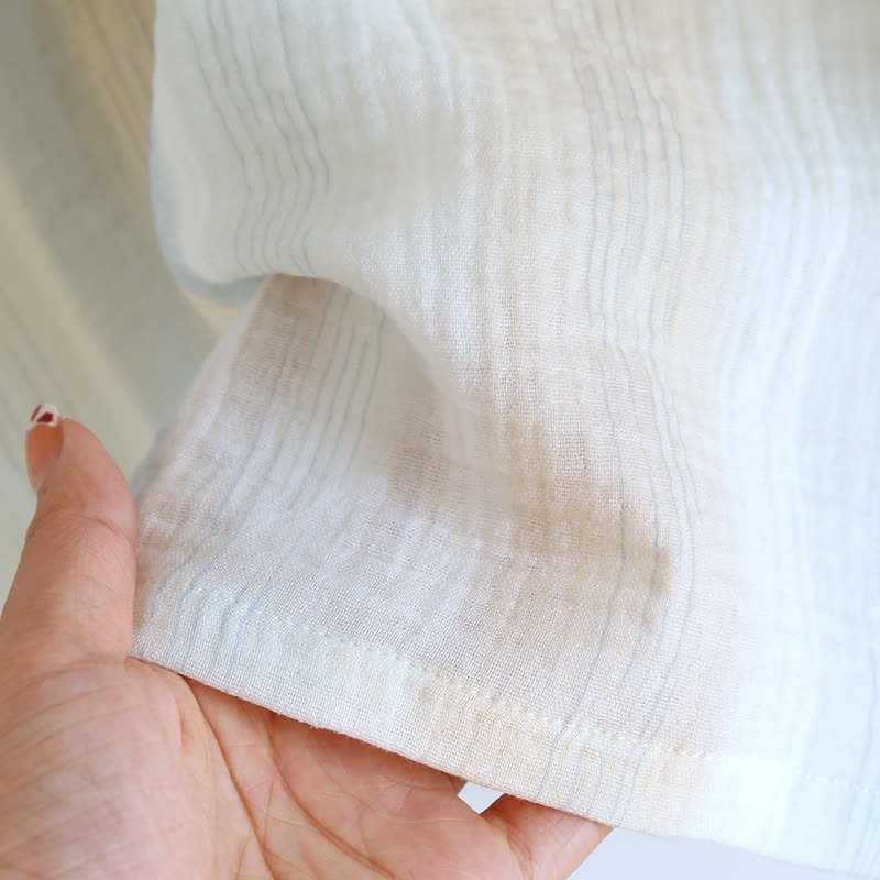 Cotton Gauze Striped Ruffle Trim Tank Loungewear