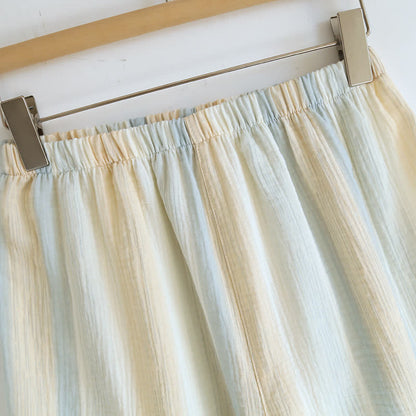 Cotton Gauze Striped Ruffle Trim Tank Loungewear