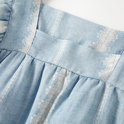 Bamboo Fiber Blue Vertical Pattern Loungewear