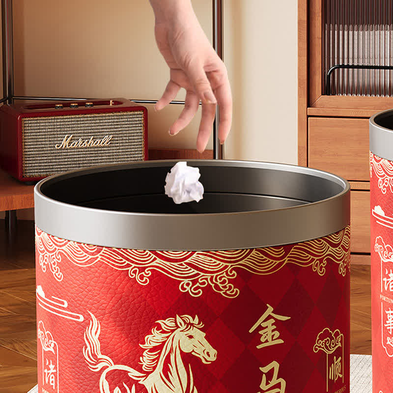 Oriental Heritage Galloping Horse Waste Bin