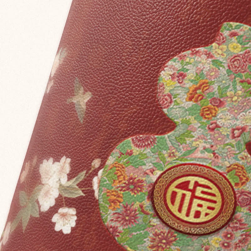 Traditional Oriental Floral Gourd Waste Bin