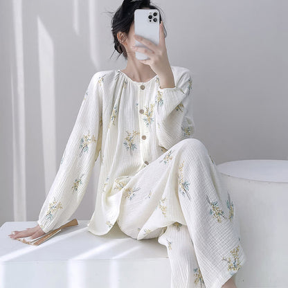Bouquet Double Gauze Cotton Loungewear Set