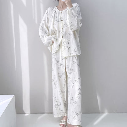 Bamboo Print Double Gauze Cotton Loungewear Set